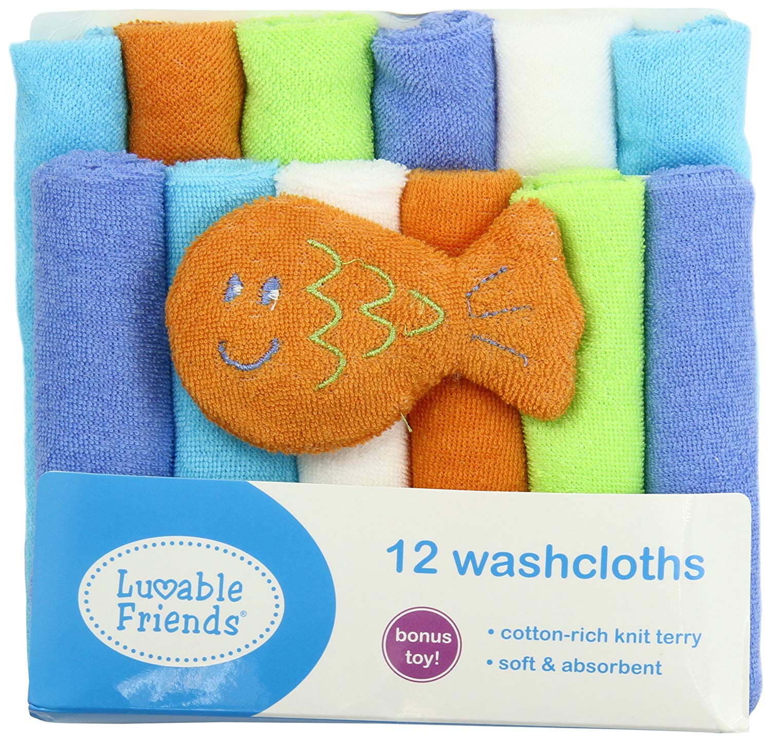 Luvable Friends 12 Washcloths In Bag