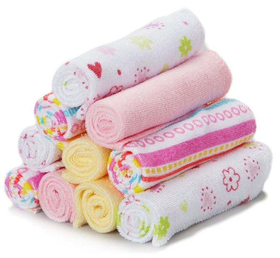 Spasilk Washcloths Pink Stripes