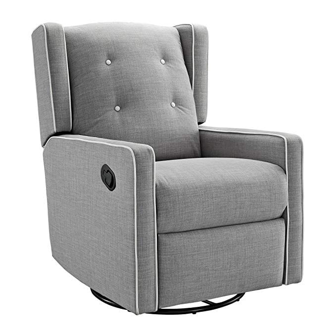 Baby Relax Gray Linen Gliding Recliner