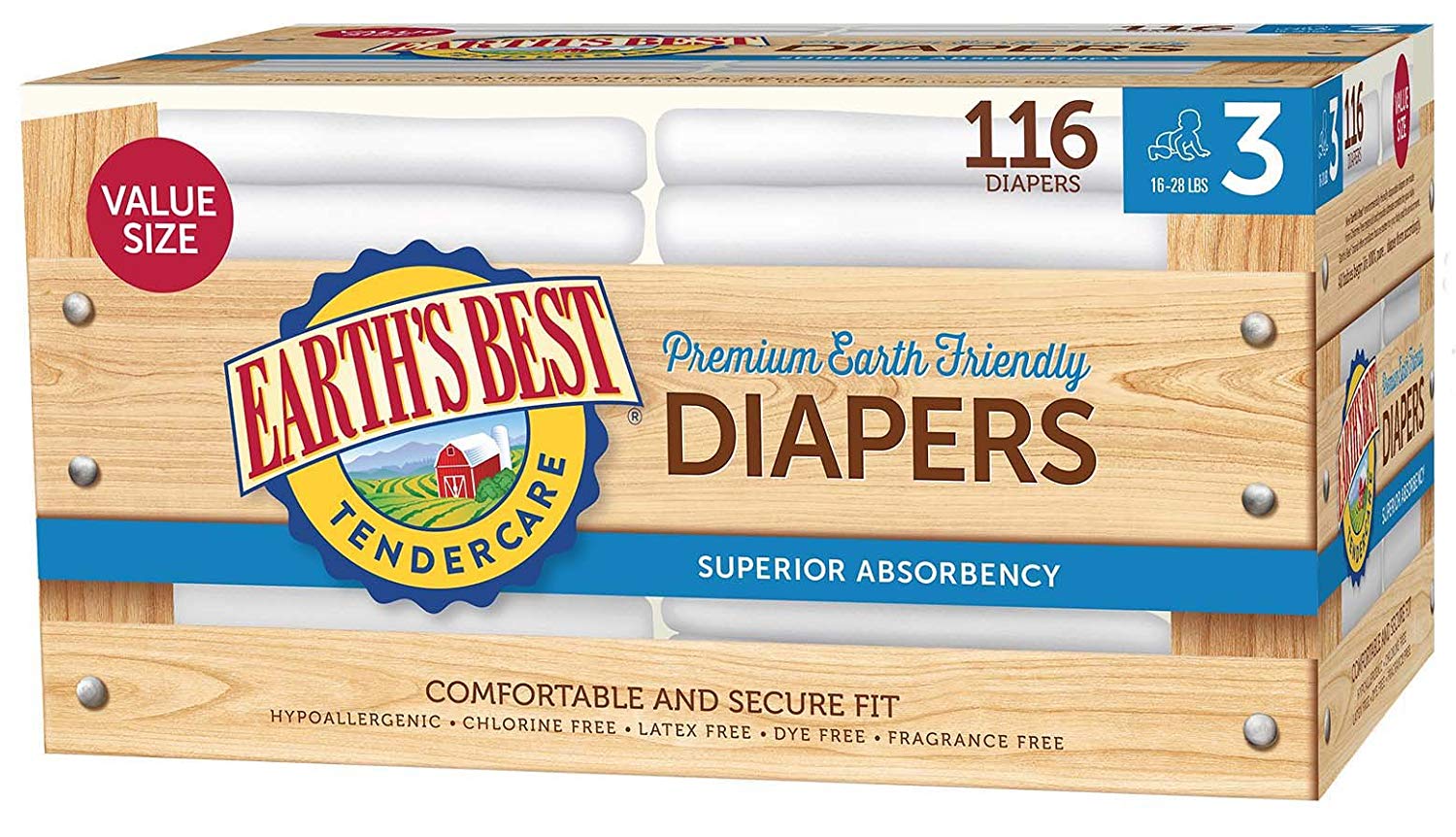 Earth's Best TenderCare Disposable Baby Diapers