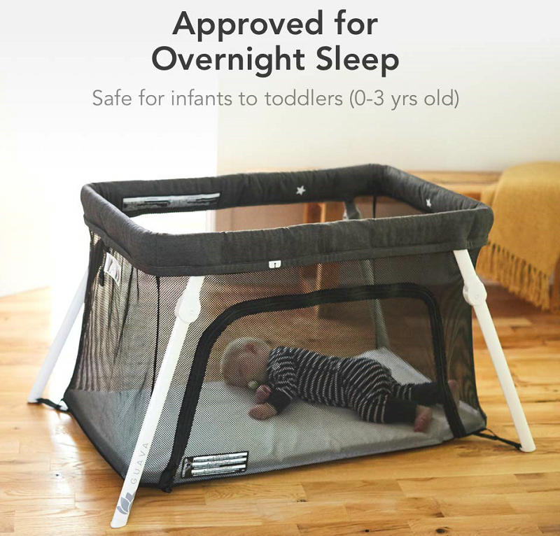 Lotus Travel Crib for overnight sleep