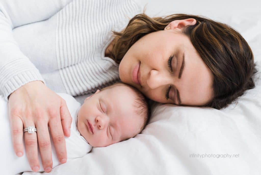 Mother-baby-boy-sleeping-