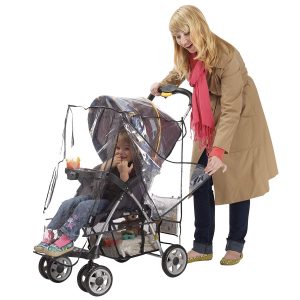 J is for Jeep Deluxe Stroller Weather Shield, Baby Rain Cover, Universal Size, Waterproof, Water Resistant, Windproof, See Thru, Ventilation, Protection, Shade, Umbrella, Pram, Vinyl, Clear, Plastic