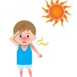 uv rays damage boy kid skin illustration. Isolated on white background