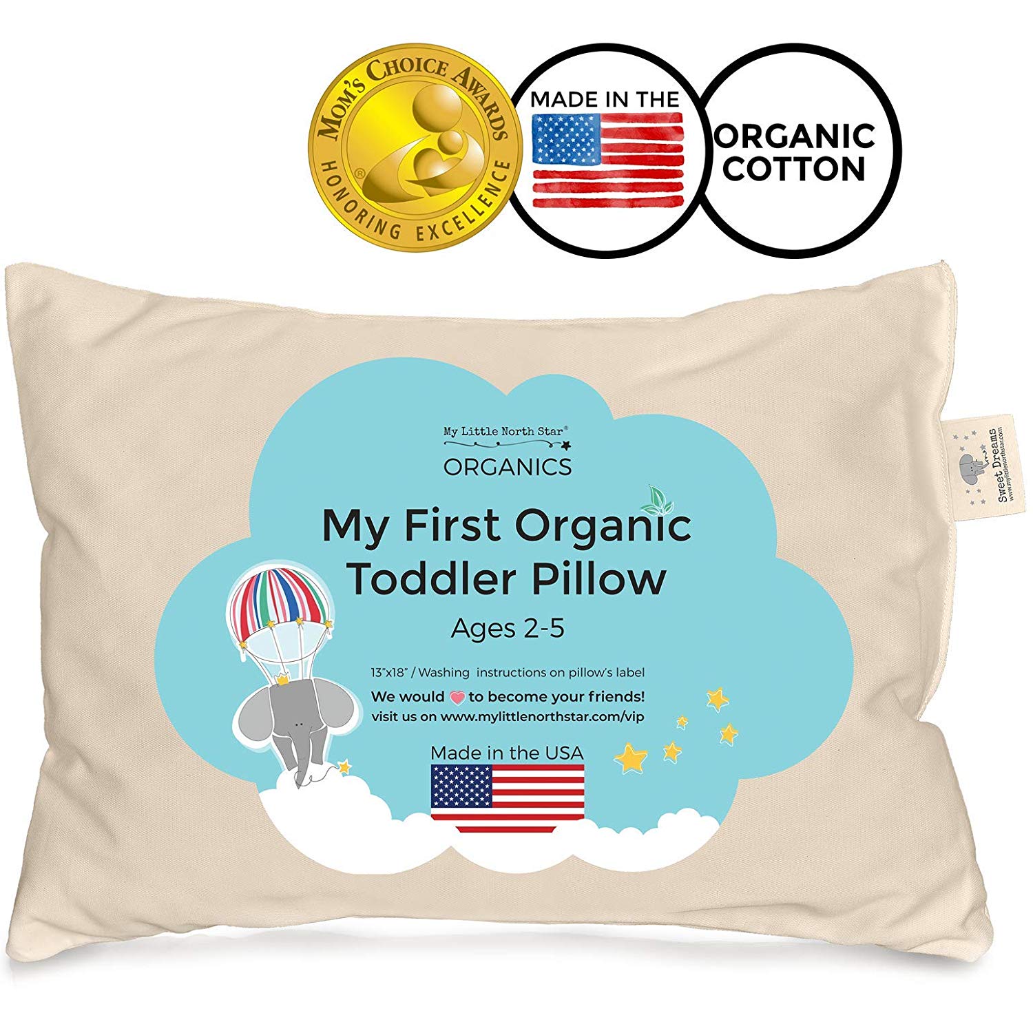 My Little North Star 100% Organic Toddler Pillow