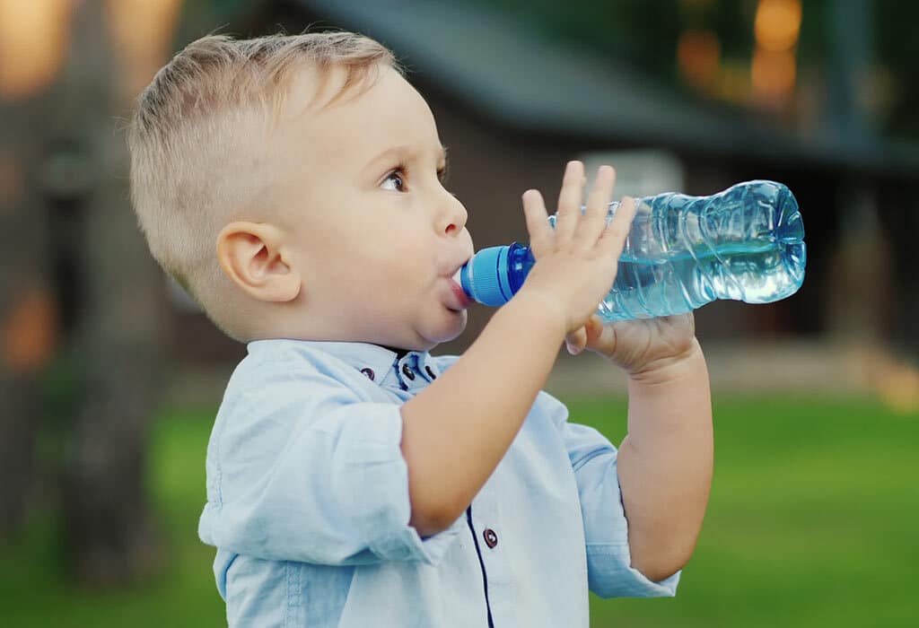 baby drinking water