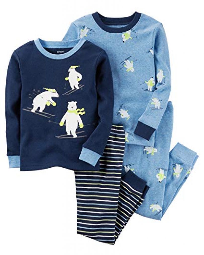 Carters Boys 12 Months-8 4 Piece Dog and Bear Face Pajama Set