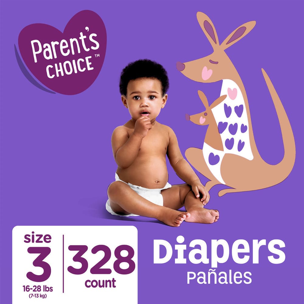 Parent's Choice Diapers, Size 3, 328 Diapers (Mega Box)