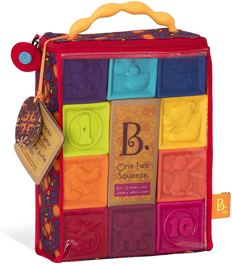 B. toys – One Two Squeeze Baby Blocks