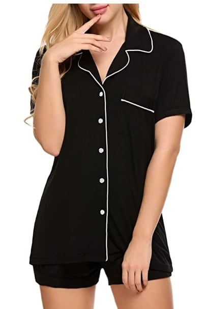 Ekouaer Pajamas Set Short Sleeve Sleepwear