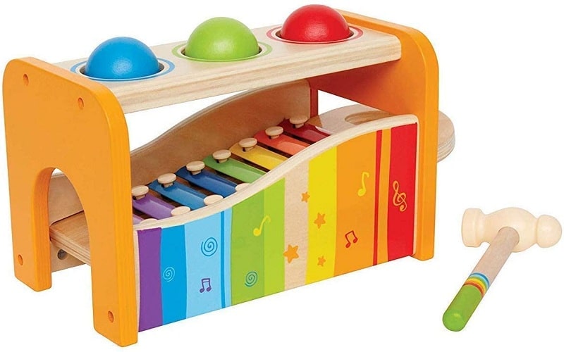 Hape Pound & Tap Bench with Slide out Xylophone