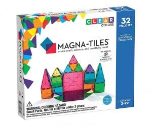 Magna-Tiles 32-Piece Clear Colors Set