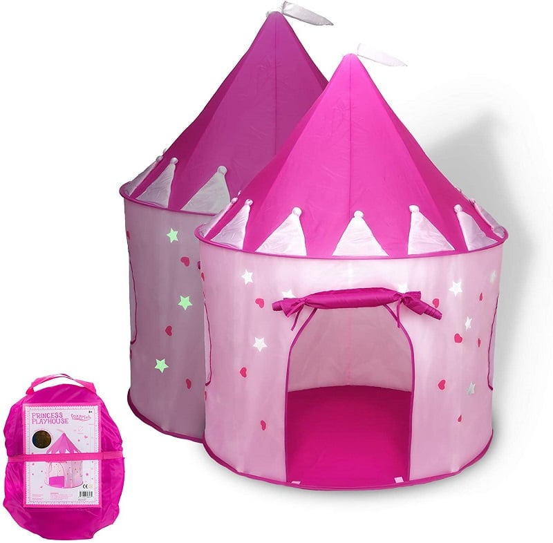 Foxprint Princess Castle Play Tent with Glow in the Dark Stars