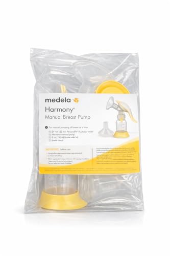 Medela Manual Breast Pump Harmony Breast Pump Portable 2Phase Expression Technology Ergonomic Swivel Handle Designed for Occasional Time Away from Baby