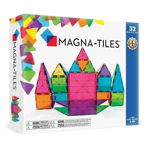 Magna-Tiles 32-Piece Clear Colors Set
