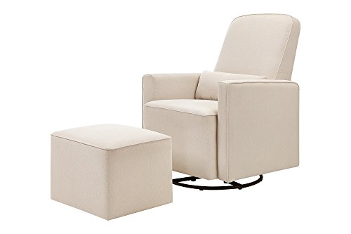 DaVinci Grey Olive Upholstered Swivel Glider