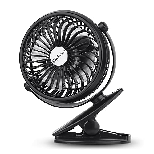 SkyGenius Battery Operated Clip on Mini Desk Fan